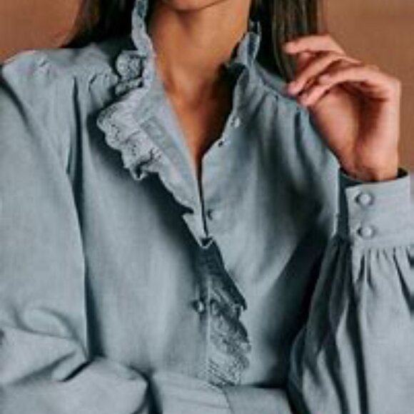 Sezane Tops - Sezane Chlo Shirt in Chambray Size US 6 - 100% cotton shirt